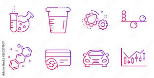 Car Gears And Chemical Formula Line