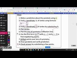 Graphing Quadratic Functions No Table