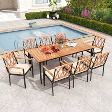 Costway 9 Pcs Patio Dining Set Table