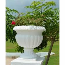 Cemented Round Cement Flower Pot For