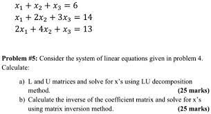 Consider The System Of Linear Equations