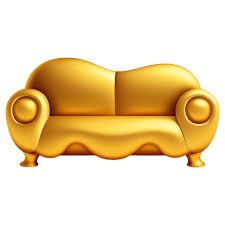 Golden Sofa Icon Golden Objects