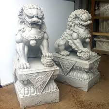 Marble Chinese Foo Dog Garden Ornaments