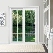 White Vinyl Double Prehung Patio Door