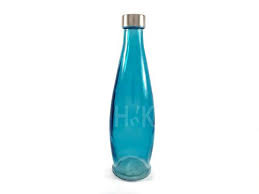 Round Fridge Glass Water Bottle With