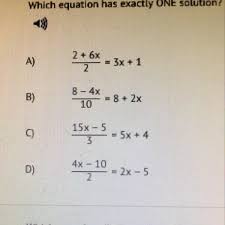 Which Equation Has Exactly One Solution