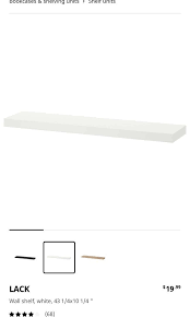 Ikea Lack Wall Shelf White 110cm L