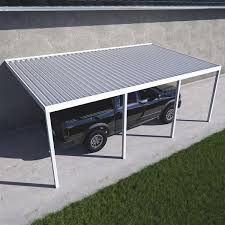 White Aluminum Attached Carport