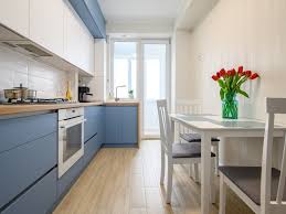 White Blue Kitchen Cabinets For A