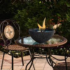 Sunrinx 5 12 In Bowl Shaped Concrete Ethanol Outdoor And Indoor Tabletop Fireplace
