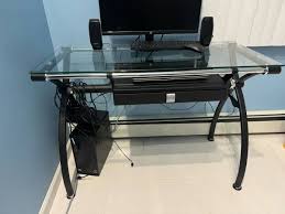 New Spec Modern Glass Computer Desk