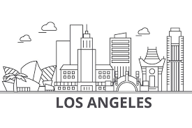 Los Angeles Architecture Line Skyline
