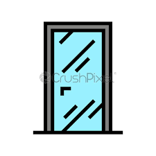 Glass Door Color Icon Vector