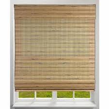 Brown Bamboo Roll Up Window Blinds At