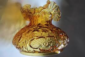 Fenton Poppy Amber Glass Light Shade