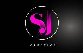 Pink Sc Brush Stroke Letter Logo Design