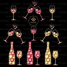 Wine Champagne Bottle Glasses Png Files
