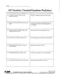 Ap Chemistry Chemical Equations Worksheet