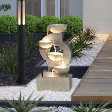 Luxenhome Gray Curves And Bowls Outdoor