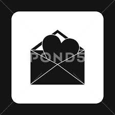 Love Letter Icon Simple Style Graphic
