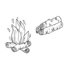 Campfire Hand Drawn Outline Doodle Icon