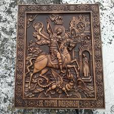 Saint George Wood Carved Icon Of The