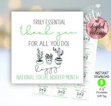 Social Worker Month Printable Gift Tag