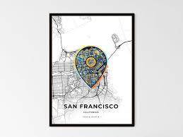 Colorful Icon Creative City Map Poster
