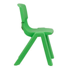 Green Plastic Stackable School Chair