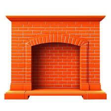 Orange Brick Fireplace Retro Fire Pit