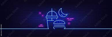 Neon Light Glow Effect Night Eat Line