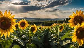 Sunflower Landscape Stock Photos
