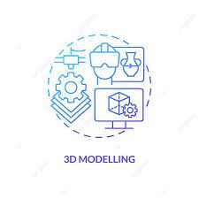 3d Modelling Blue Gradient Concept Icon