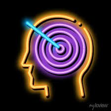 Target To Brain Neon Light Sign Vector