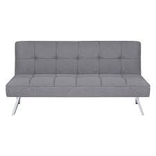Gray Modern Futon Sofa Bed Convertible Futon With Linen Fabric For P