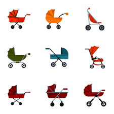 Baby Carriage Icon Isometric 3d Style