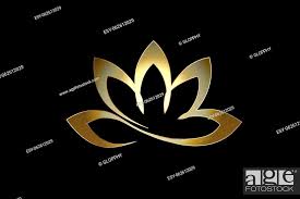 Gold Lotus Flower Logo Icon Vector