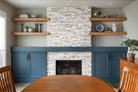 Floating Shelves Around A Fireplace