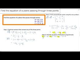 Vectors Find The Equation Of A Plane
