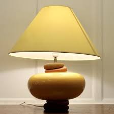 Yellow Glass Sideboard Lamp 1960s