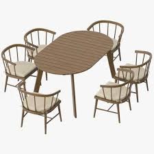 Patio Dinning Table Round And 6 Chairs