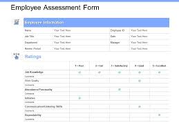 Employee Assessment Form Work Quality