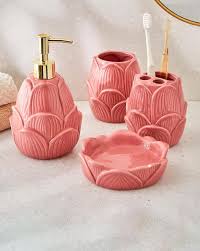 Buy Pink Bathroom Accessories For Home