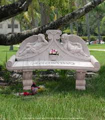 Marble Memorial Bench And Planter