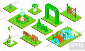 Isometric Landscape Design Park Icon