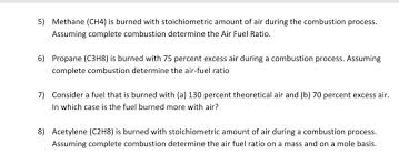 Solved 5 Methane Ch4 Is Burned With