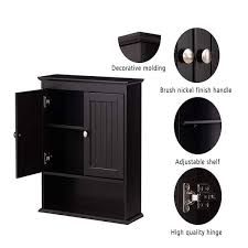 21 5 In W X 7 48 In D X 24 In H Brown Wall Mounted Bathroom Cabinet Over The Toilet Cabinet With Doors And Shelves