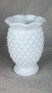 Fenton Hobnail White Milk Glass Vases