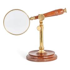 Magnifying Glass On Brass Stand