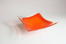 Orange Murano Glass Centrepiece Bowl